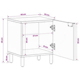 vidaXL Bedside Cabinet 40x33x46 cm Solid Mango Wood Black