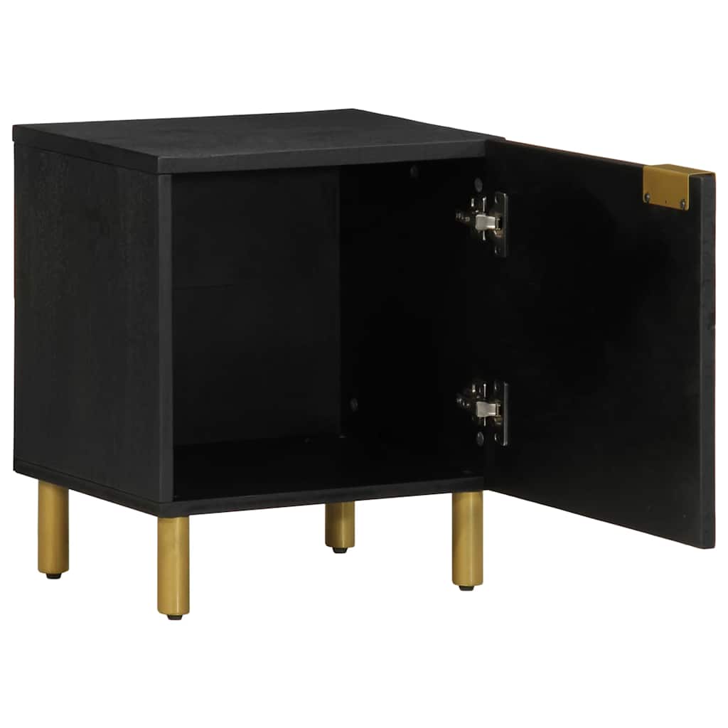 vidaXL Bedside Cabinet 40x33x46 cm Solid Mango Wood Black