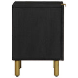 vidaXL Bedside Cabinet 40x33x46 cm Solid Mango Wood Black