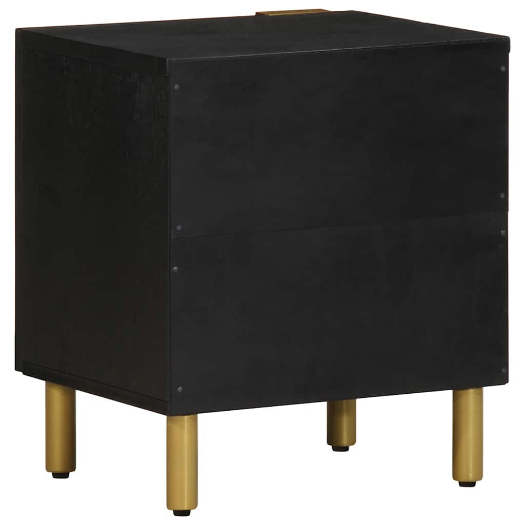 vidaXL Bedside Cabinet 40x33x46 cm Solid Mango Wood Black