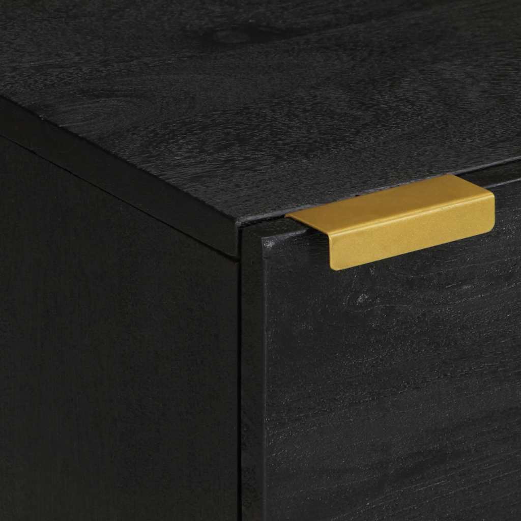 vidaXL Bedside Cabinet 40x33x46 cm Solid Mango Wood Black