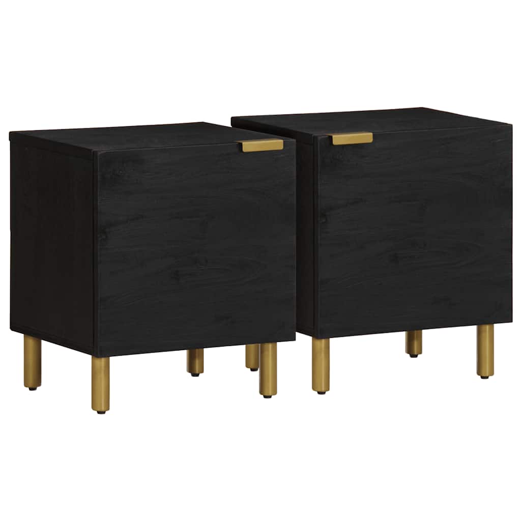 vidaXL Bedside Cabinet 40x33x46 cm Solid Mango Wood Black