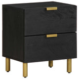 vidaXL Bedside Cabinet 40x33x46 cm Solid Mango Wood Black