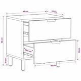 vidaXL Bedside Cabinet 40x33x46 cm Solid Mango Wood Black