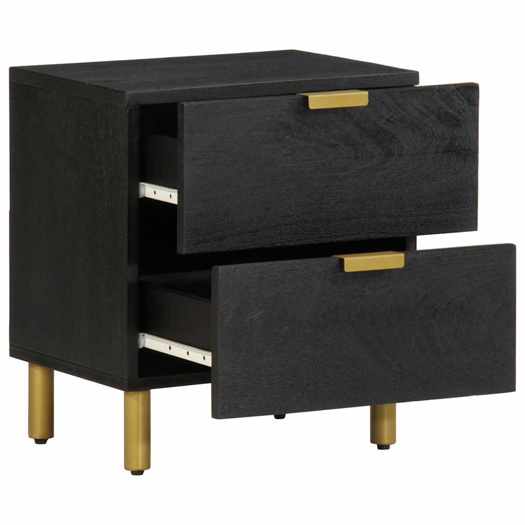 vidaXL Bedside Cabinet 40x33x46 cm Solid Mango Wood Black