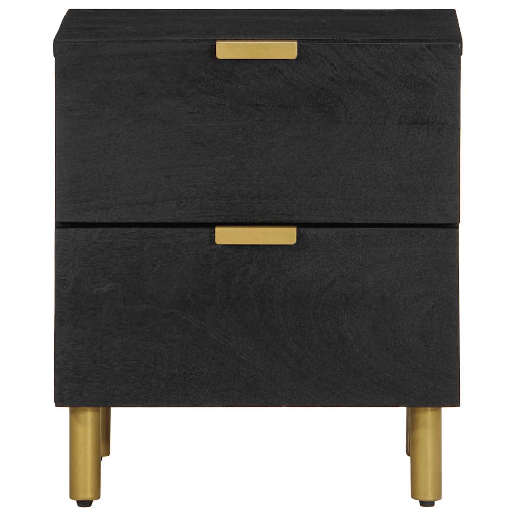 vidaXL Bedside Cabinet 40x33x46 cm Solid Mango Wood Black