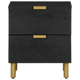 vidaXL Bedside Cabinet 40x33x46 cm Solid Mango Wood Black