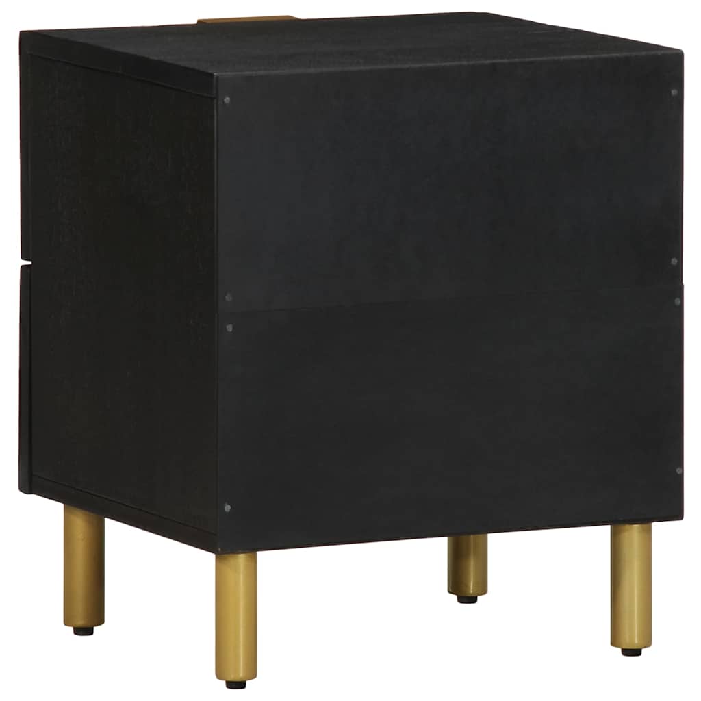 vidaXL Bedside Cabinet 40x33x46 cm Solid Mango Wood Black