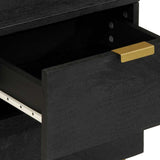 vidaXL Bedside Cabinet 40x33x46 cm Solid Mango Wood Black