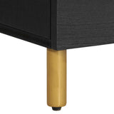 vidaXL Nightstand 40x33x46 cm engineered wood black