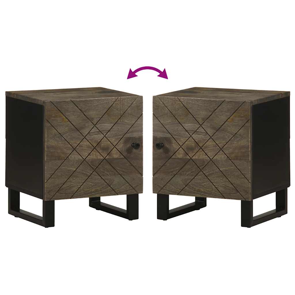 vidaXL Nachtkastje 40x33x46 cm massief mangohout zwart