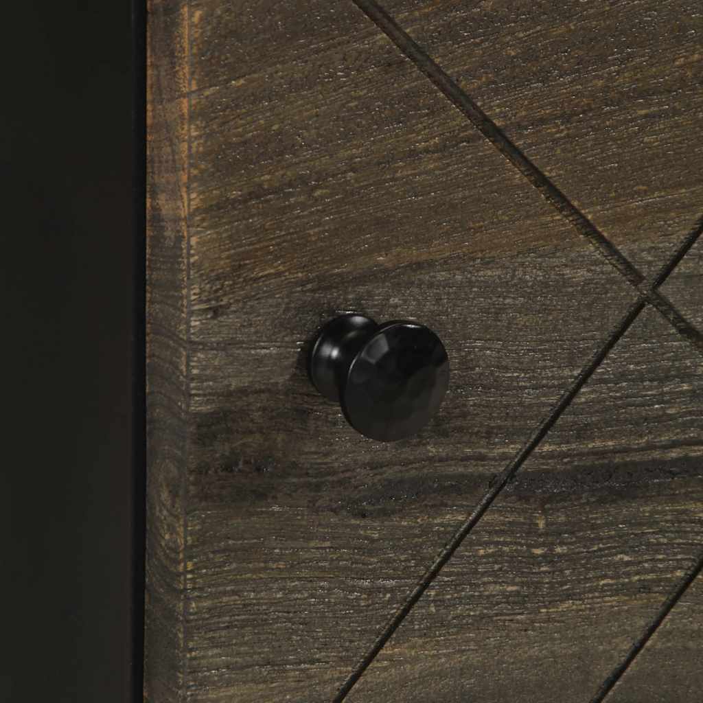 vidaXL Nachtkastje 40x33x46 cm massief mangohout zwart