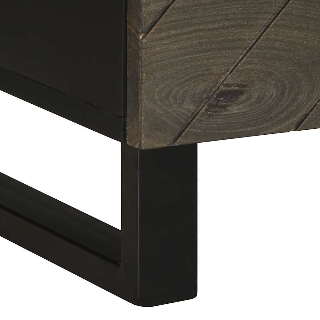 vidaXL Nachtkastje 40x33x46 cm massief mangohout zwart