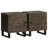 vidaXL Nachtkastje 40x33x46 cm massief mangohout zwart