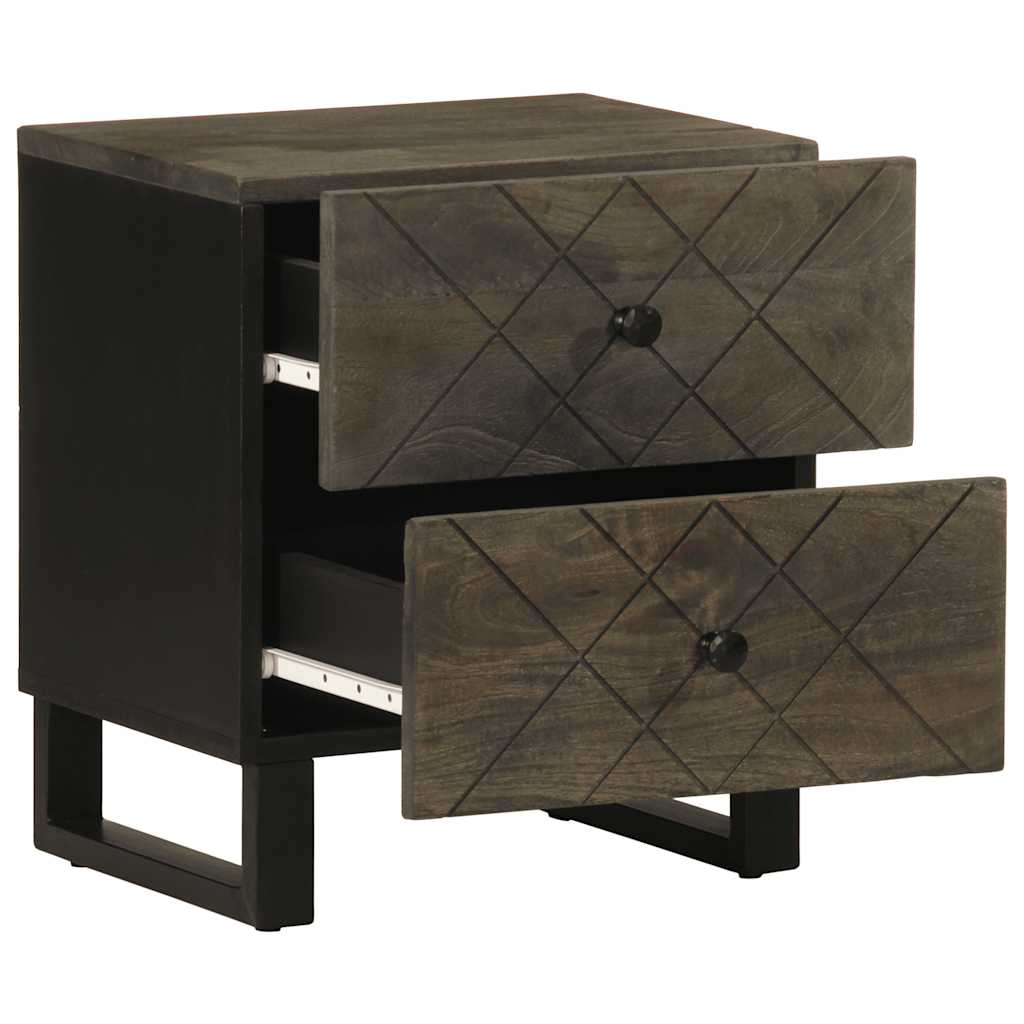 vidaXL Bedside cabinet 40x33x46 cm solid mango wood black
