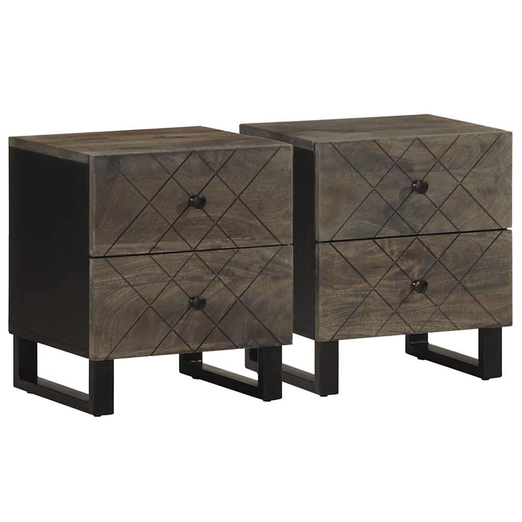 vidaXL Bedside cabinet 40x33x46 cm solid mango wood black