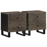 vidaXL Bedside cabinet 40x33x46 cm solid mango wood black