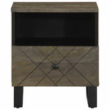 vidaXL Nachtkastje 40x33x46 cm massief mangohout zwart