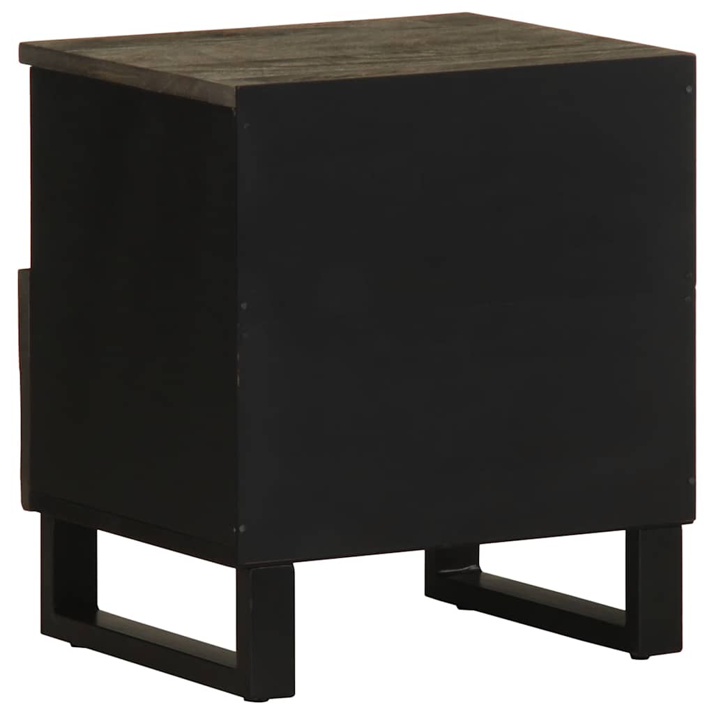 vidaXL Nachtkastje 40x33x46 cm massief mangohout zwart