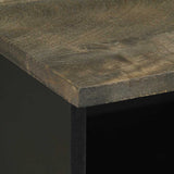 vidaXL Nachtkastje 40x33x46 cm massief mangohout zwart