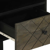 vidaXL Nachtkastje 40x33x46 cm massief mangohout zwart