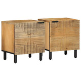 vidaXL Nachtkastje 40x33x46 cm massief mangohout bruin