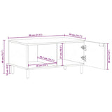 vidaXL Salontafel 80x50x40 cm massief mangohout bruin