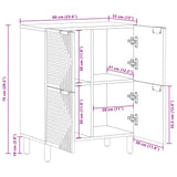 vidaXL Dressoir met plank Bruin 60 x 33 x 75 cm Massief Mango Hout