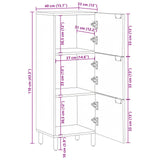 vidaXL Highboard met plank Bruin 40 x 33 x 110 cm Massief Mango Hout