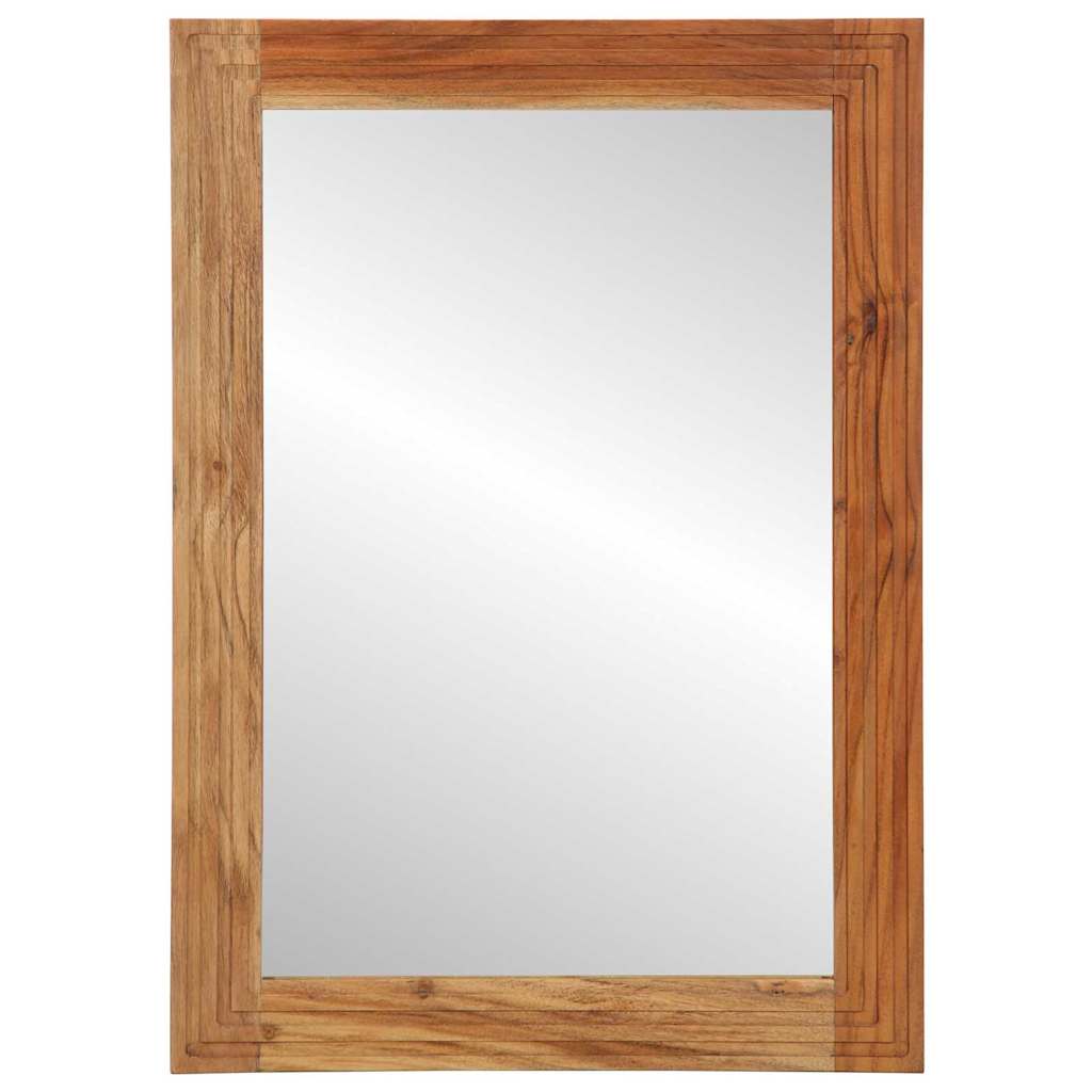 vidaXL Bathroom Mirror Wall-Mounted Brown 70 x 50 x 2.5 cm