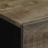 vidaXL Nachtkastje 40x33x46 cm massief mangohout lichtgrijs