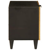 vidaXL Nachtkastje Zwart en Goud 40 x 33,5 x 46 cm Massief acaciahout