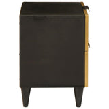 vidaXL Nachtkastje Zwart en Goud 40 x 33,5 x 46 cm Massief acaciahout