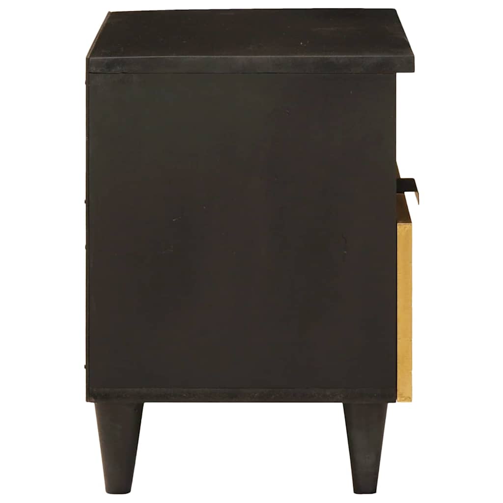 vidaXL Nachtkastje Zwart en Goud 40 x 33 x 46 cm Massief acaciahout