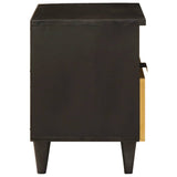 vidaXL Nachtkastje Zwart en Goud 40 x 33 x 46 cm Massief acaciahout