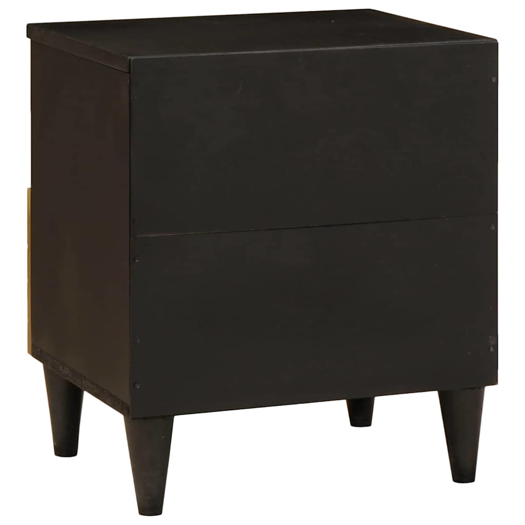 vidaXL Nachtkastje Zwart en Goud 40 x 33 x 46 cm Massief acaciahout