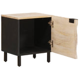 vidaXL Nachtkastje Wit 40 x 33 x 46 cm Massief Mango Hout