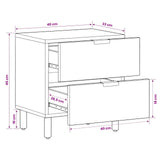 vidaXL Nachtkastje met lade Wit 40 x 33 x 46 cm Massief Mango Hout