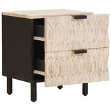vidaXL Nachtkastje met lade Wit 40 x 33 x 46 cm Massief Mango Hout