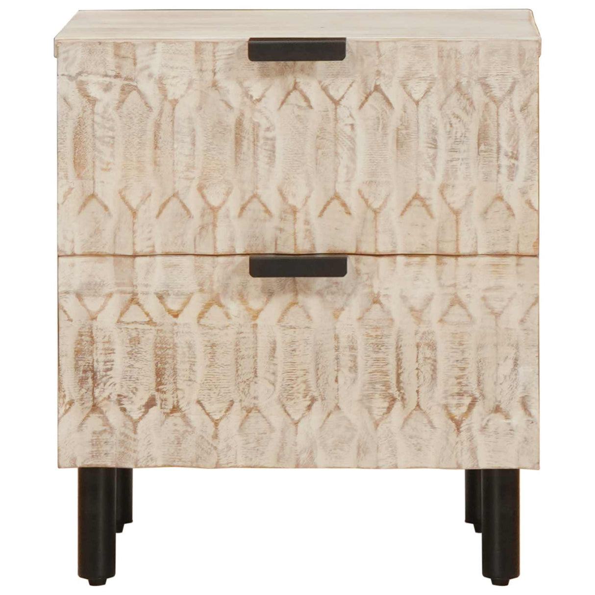 vidaXL Nachtkastje met lade Wit 40 x 33 x 46 cm Massief Mango Hout