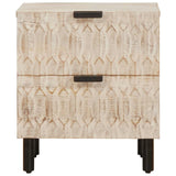 vidaXL Nachtkastje met lade Wit 40 x 33 x 46 cm Massief Mango Hout