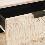 vidaXL Nachtkastje met lade Wit 40 x 33 x 46 cm Massief Mango Hout
