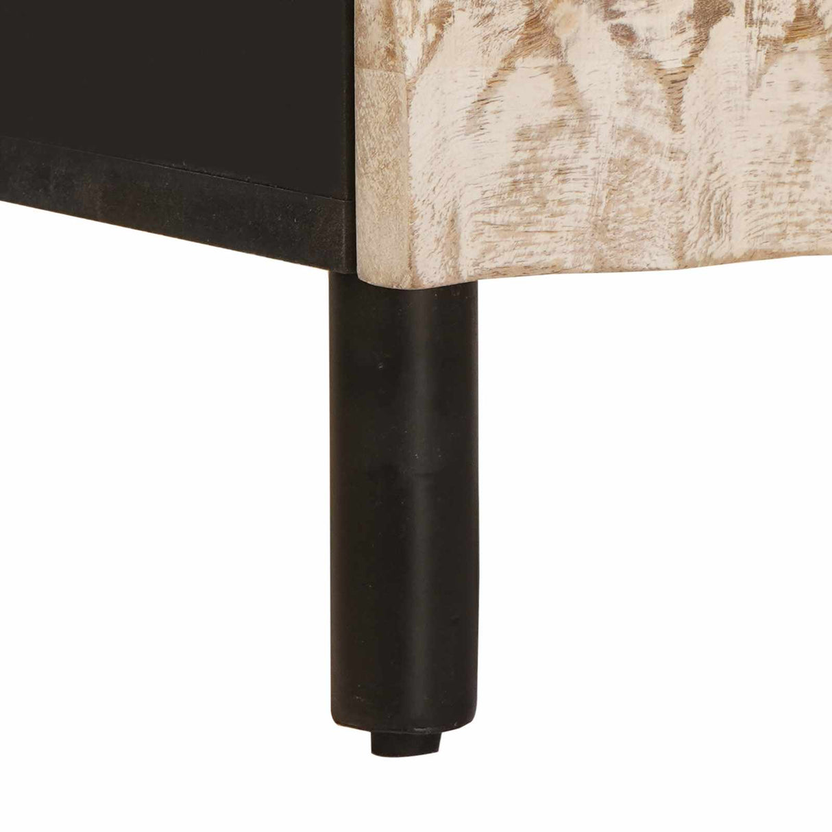 vidaXL Nachtkastje met lade Wit 40 x 33 x 46 cm Massief Mango Hout