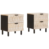 vidaXL Nachtkastje met lade Wit 40 x 33 x 46 cm Massief Mango Hout