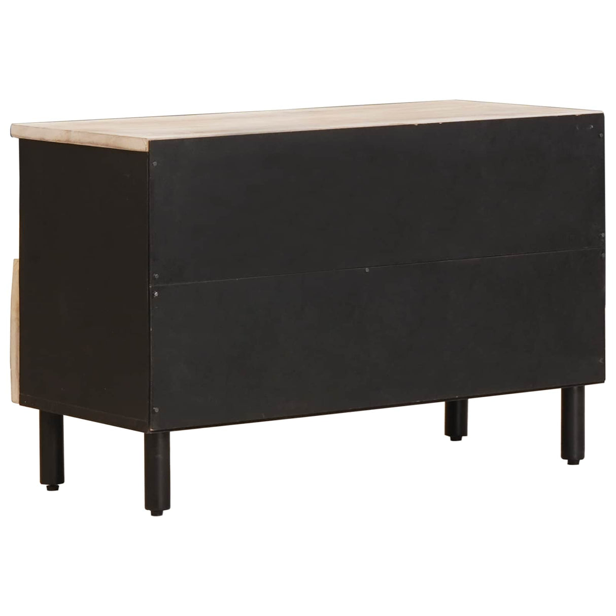 vidaXL TV Cabinet White Wash Finish 70 x 33 x 46 cm Solid Mango Wood