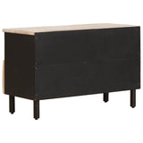 vidaXL TV Cabinet White Wash Finish 70 x 33 x 46 cm Solid Mango Wood