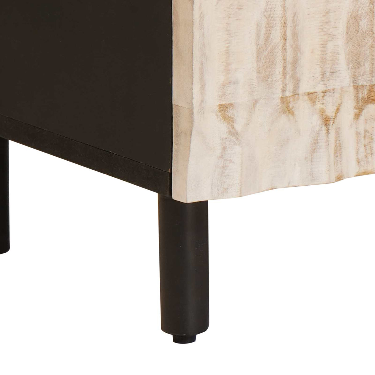 vidaXL TV Cabinet White Wash Finish 70 x 33 x 46 cm Solid Mango Wood