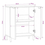vidaXL Dressoir Witte Was Afwerking 60 x 33 x 75 cm Massief Mango Hout
