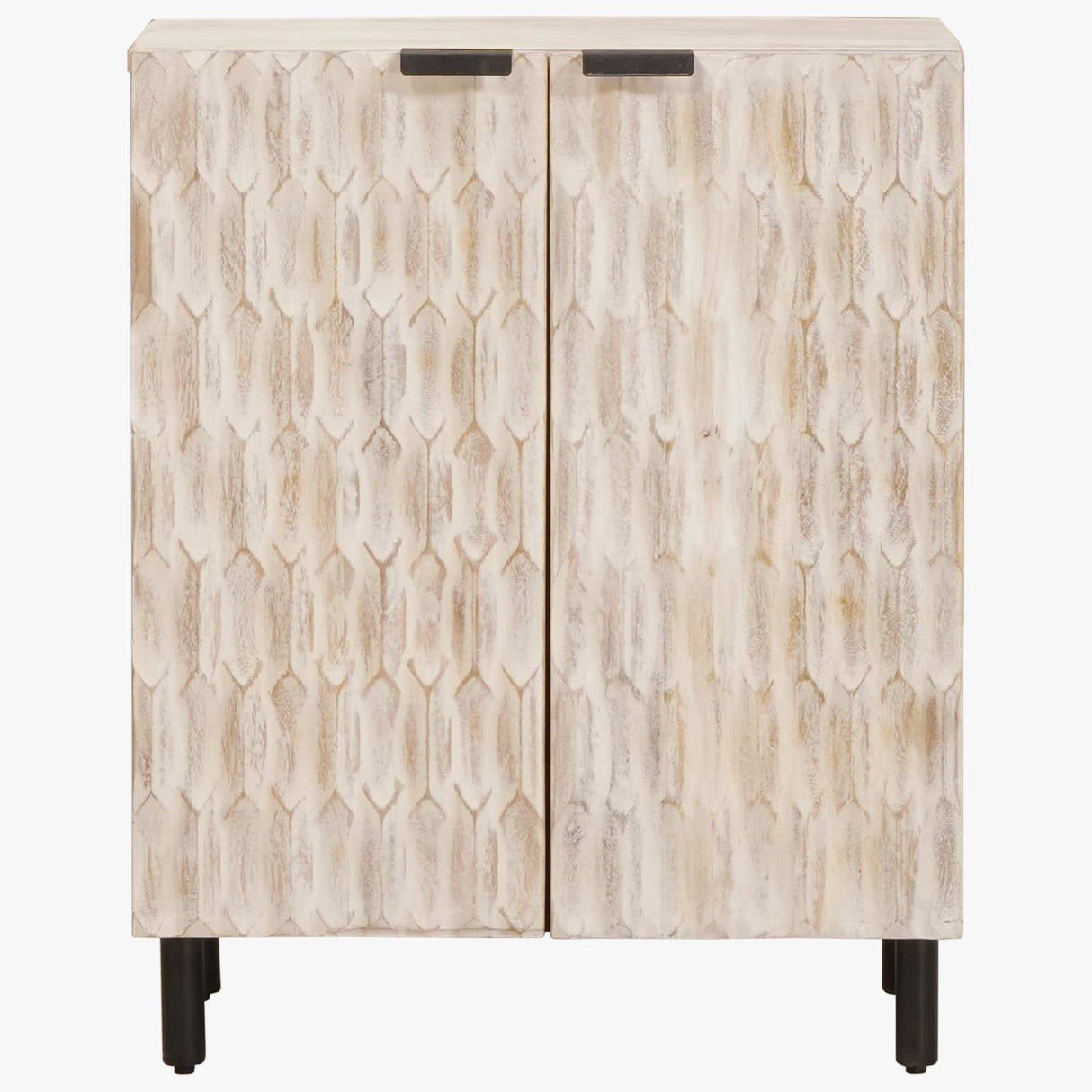 vidaXL Dressoir Witte Was Afwerking 60 x 33 x 75 cm Massief Mango Hout