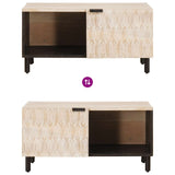 vidaXL Salontafel Wit 80 x 50 x 40 cm Massief Mango Hout